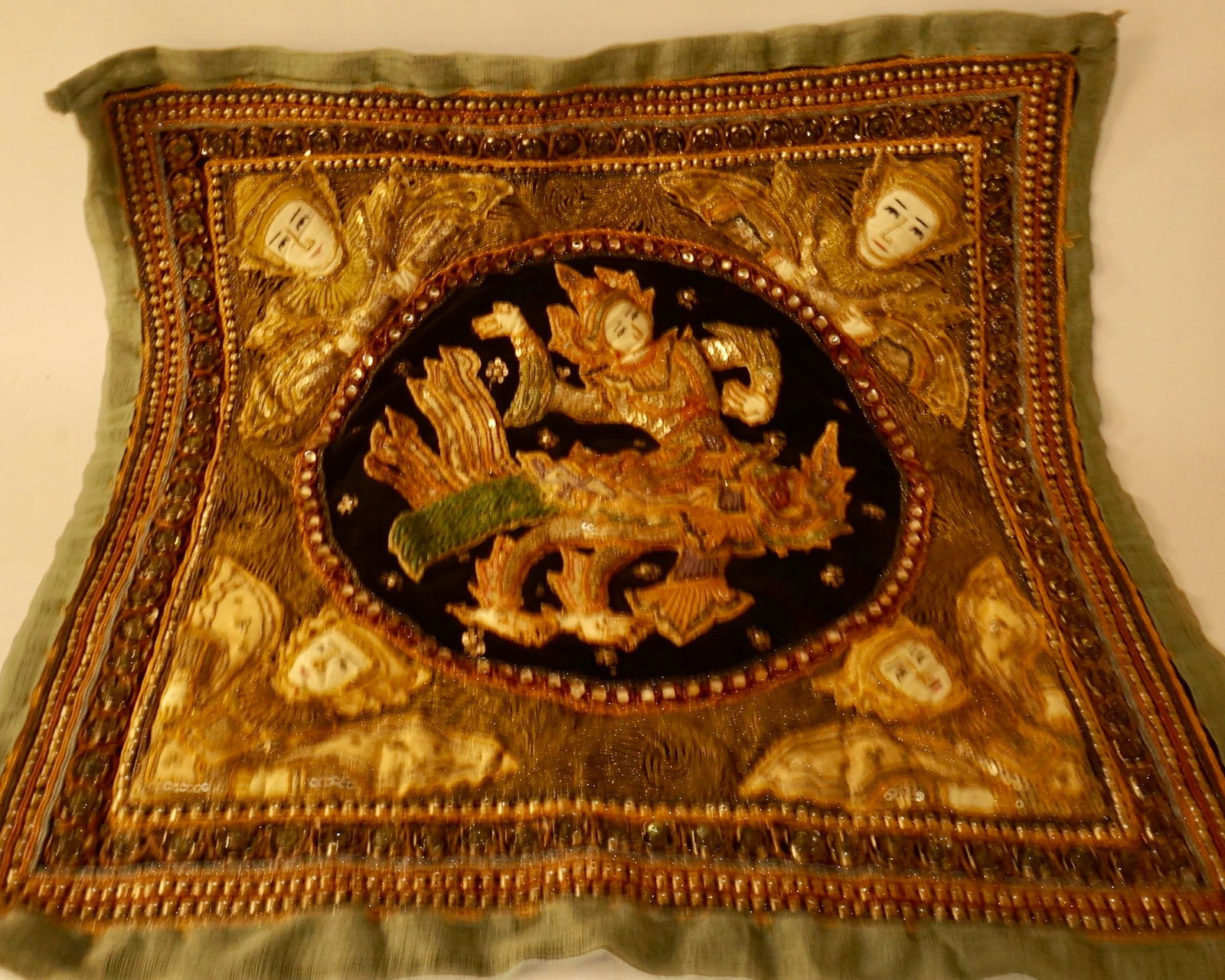 Antique Thai Handstiched Tapestry (1 of 5)