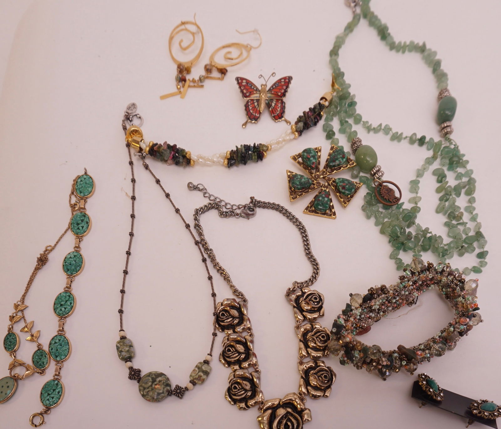 Precious Stone Vintage Jewelry Lot Miscelaneous Costume Jewlery (1 of 3)