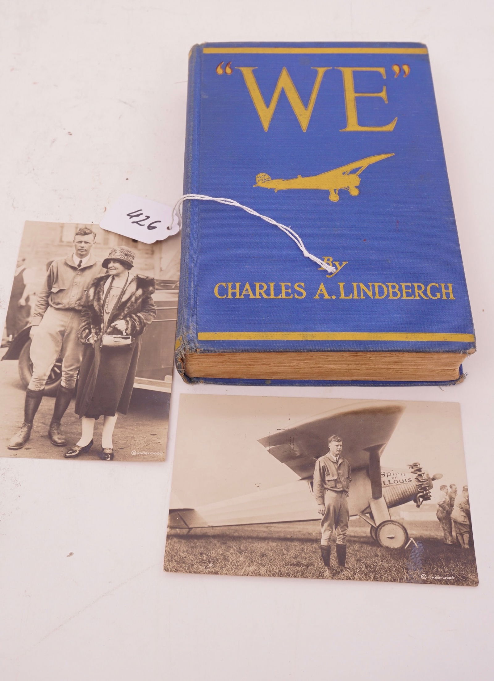 Charles Lindburg Two Post Cards (1)With Lindburg & Spirit if St, Louise (2) With Lindburg & wife (1 of 5)