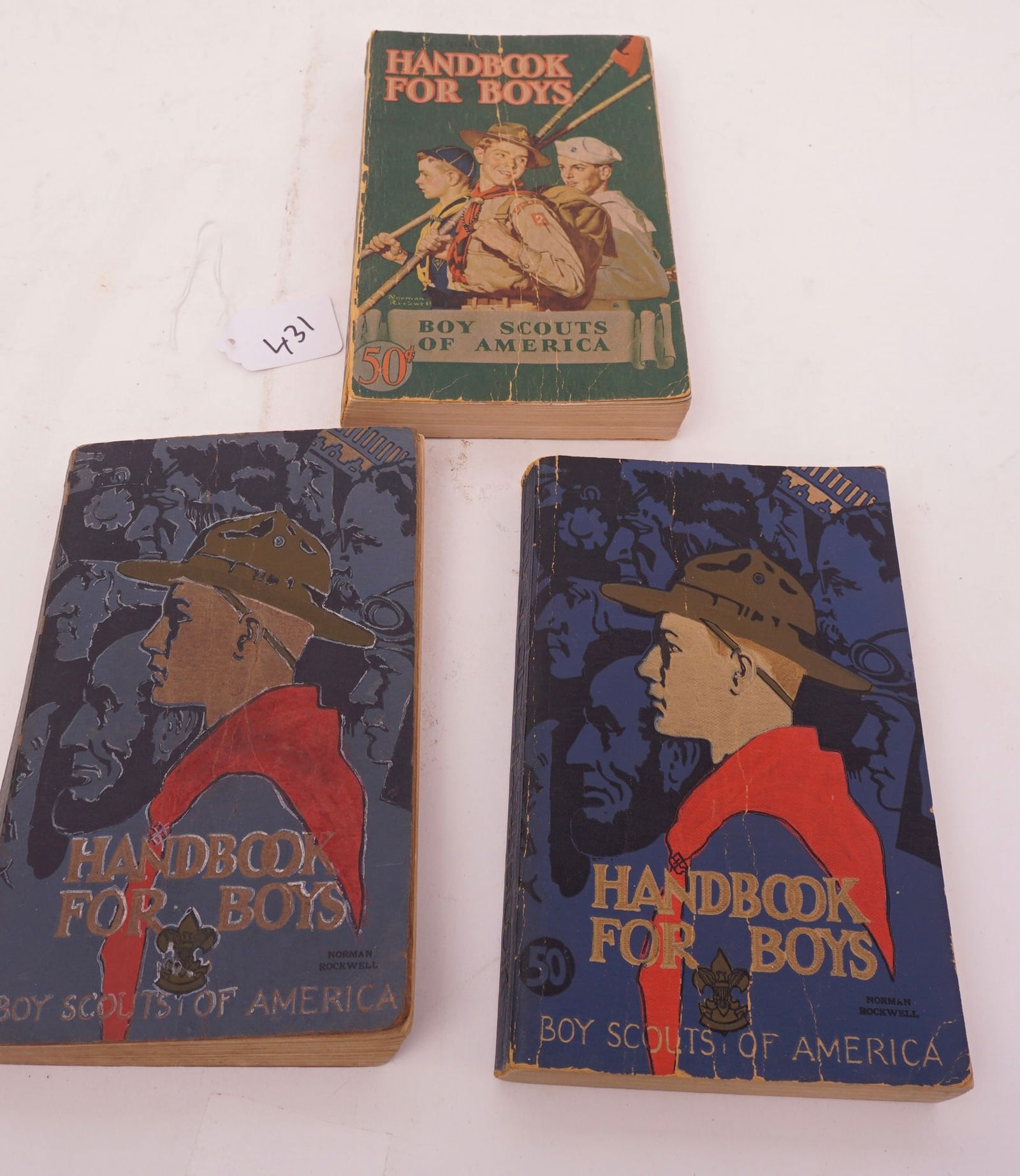 Boy Scouts of America Three Guide books (1) Illustration & Cover Art done by Norman Rpockwell 1940 (1 of 4)