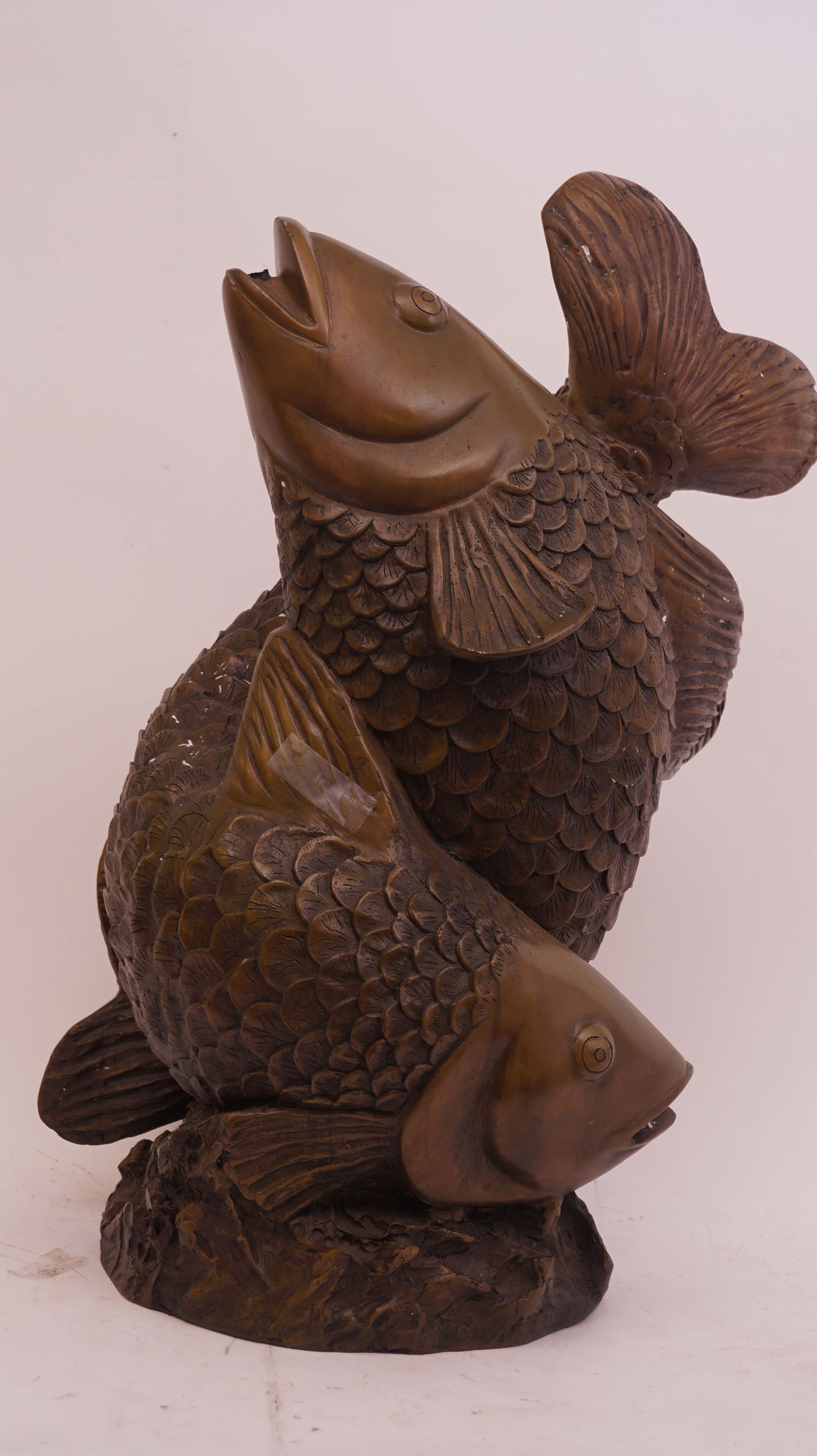 Bronze Coi Fish Double Fountain (1 of 4)