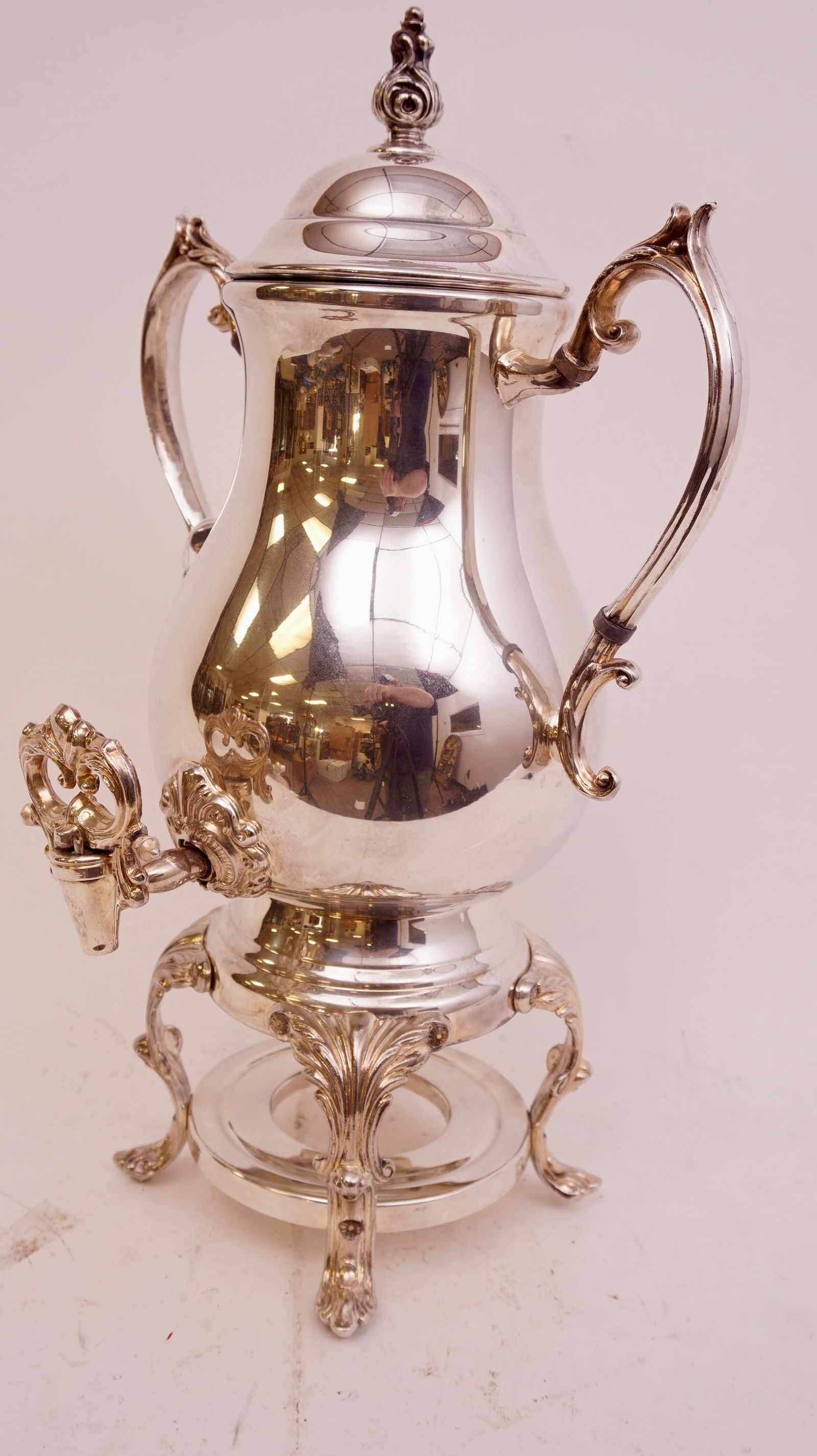 Silver Plated Ornate Coffee Urn (1 of 2)