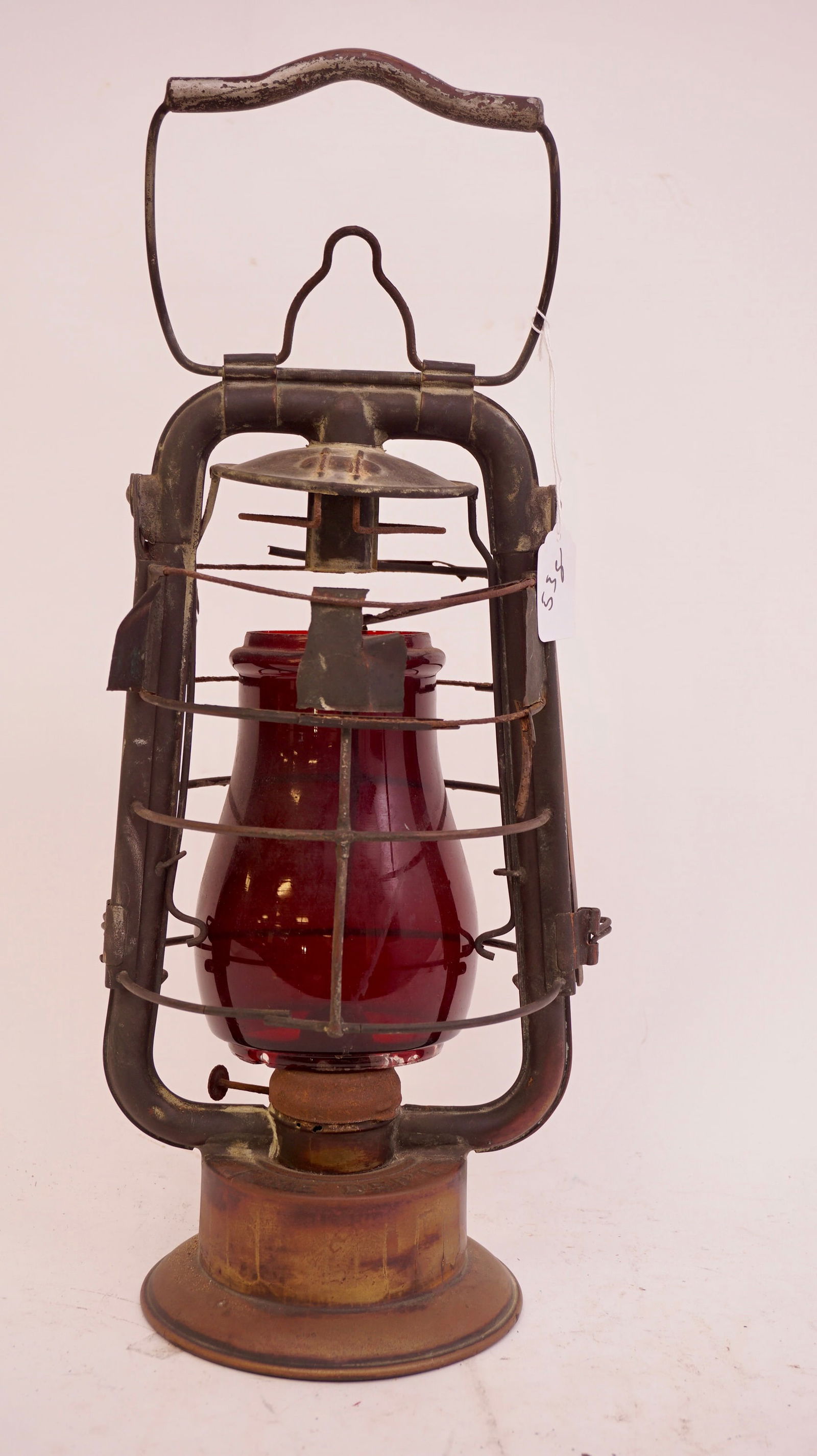 Antique Dietz King Fire Department Lanternwith Ruby Glass Shade (1 of 4)