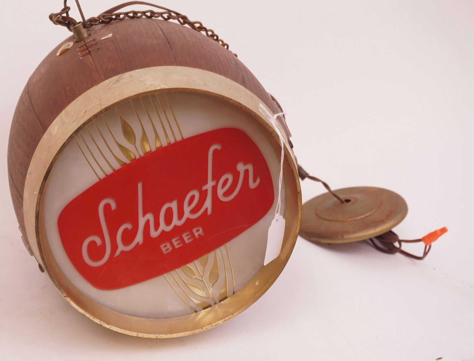 SCHAEFER Vintage Barrel Beer Light Fixture Advertisment (1 of 3)