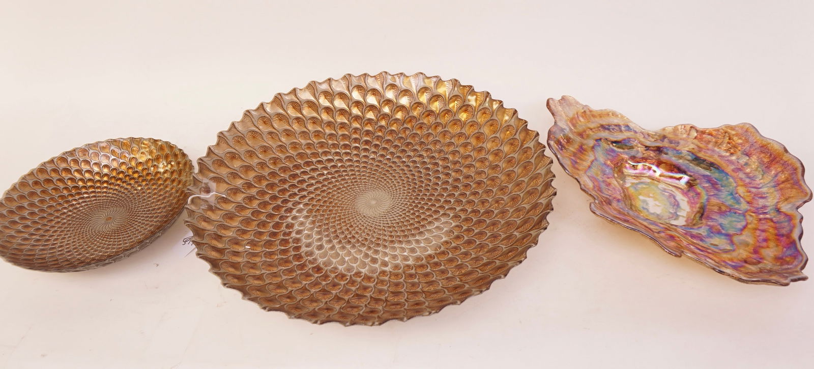Modern Large Art Glass Center Plates Three Pieces (1 of 4)