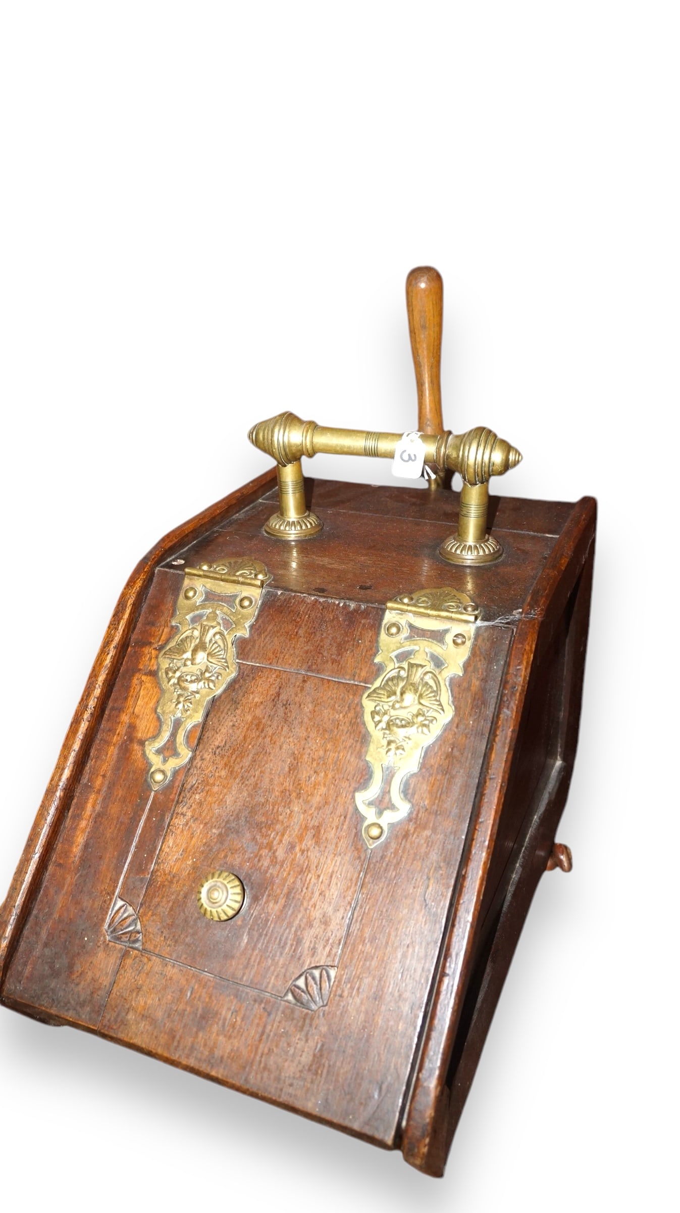 English Oak Coal Scuttle with Brass Hardware (1 of 3)