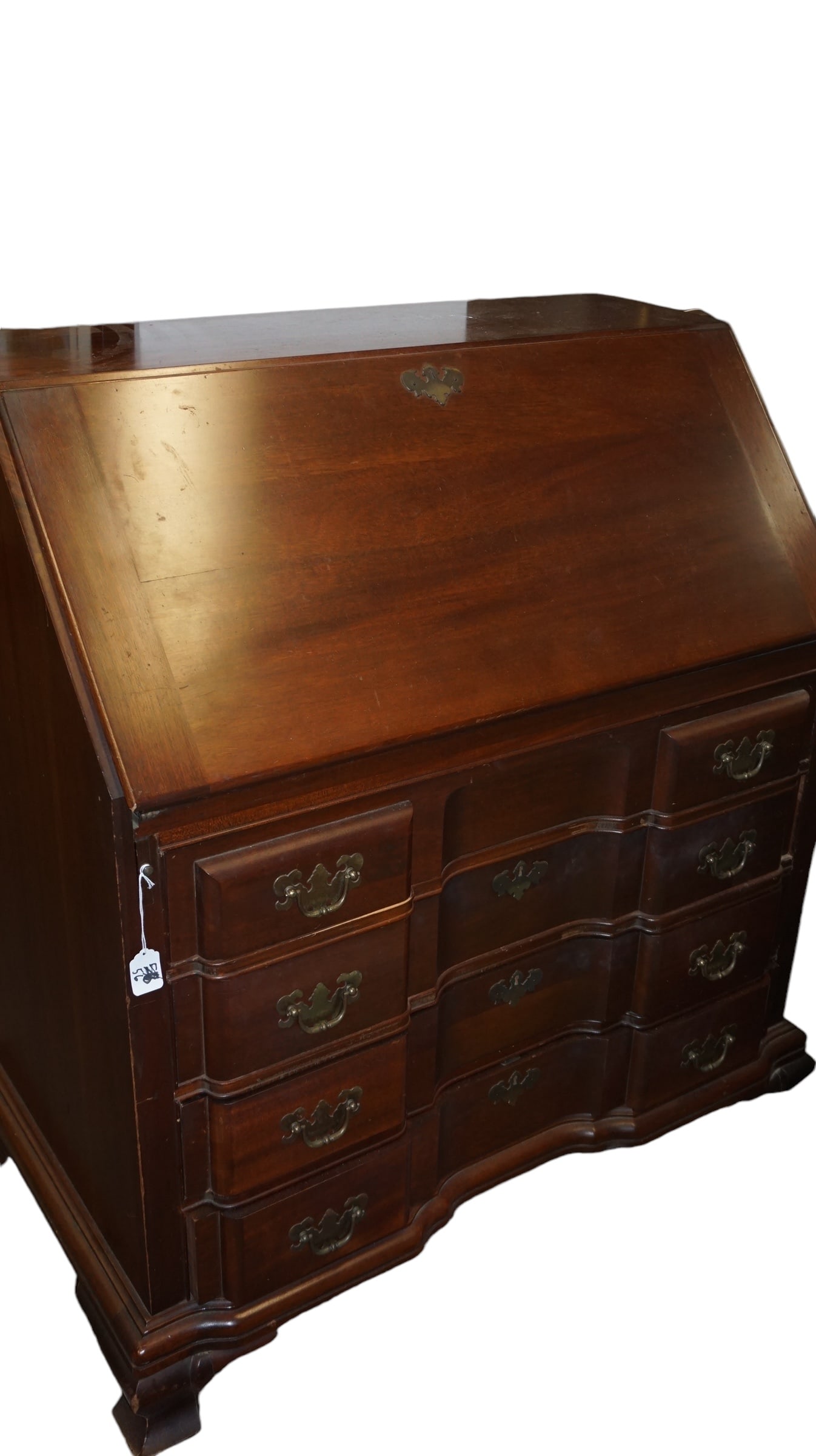 Mahogany Chippendale Secretary Slant- Block Front Desk (1 of 4)
