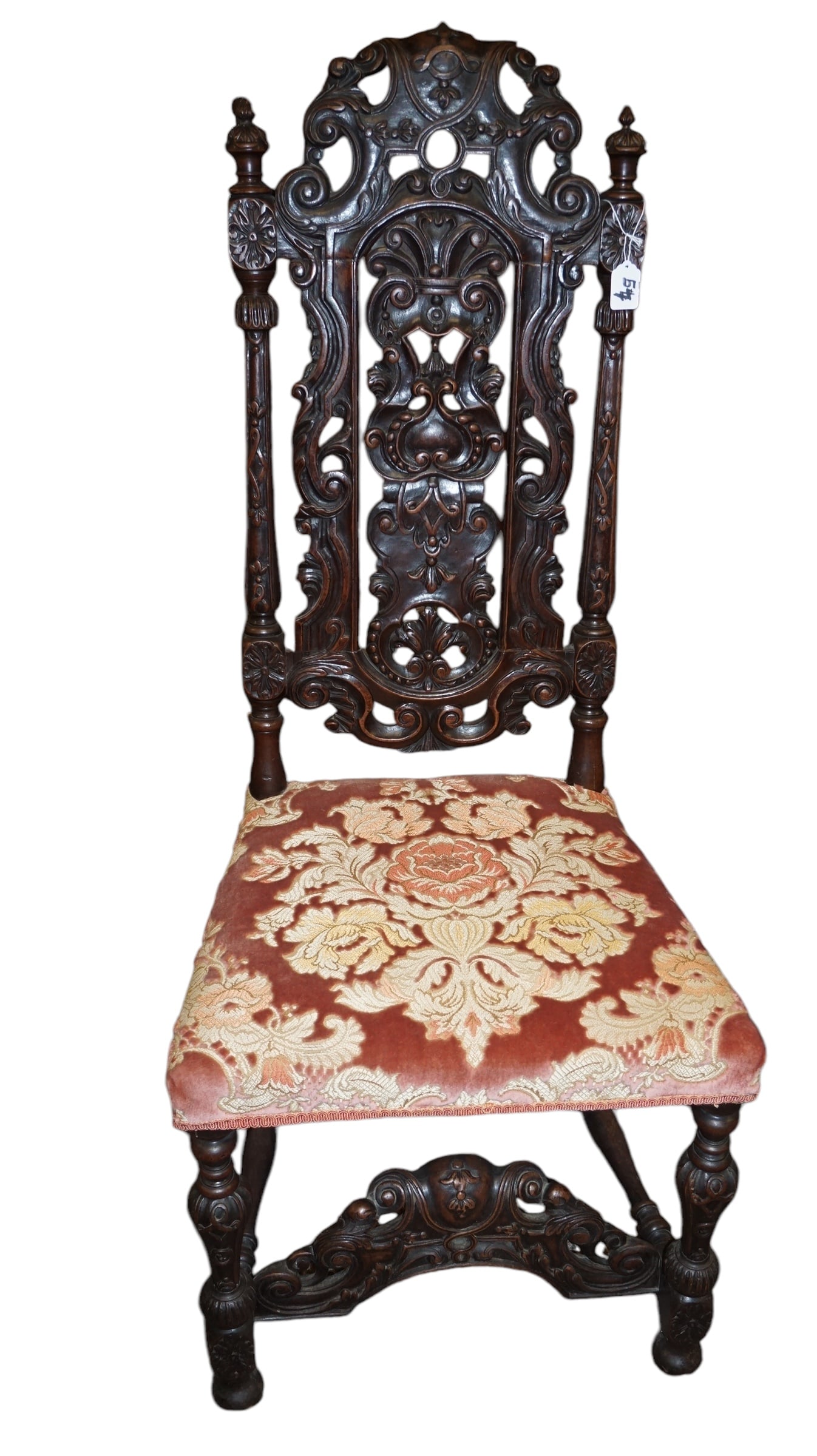 Period 19th century antique Jacobean carved Chair (1 of 4)