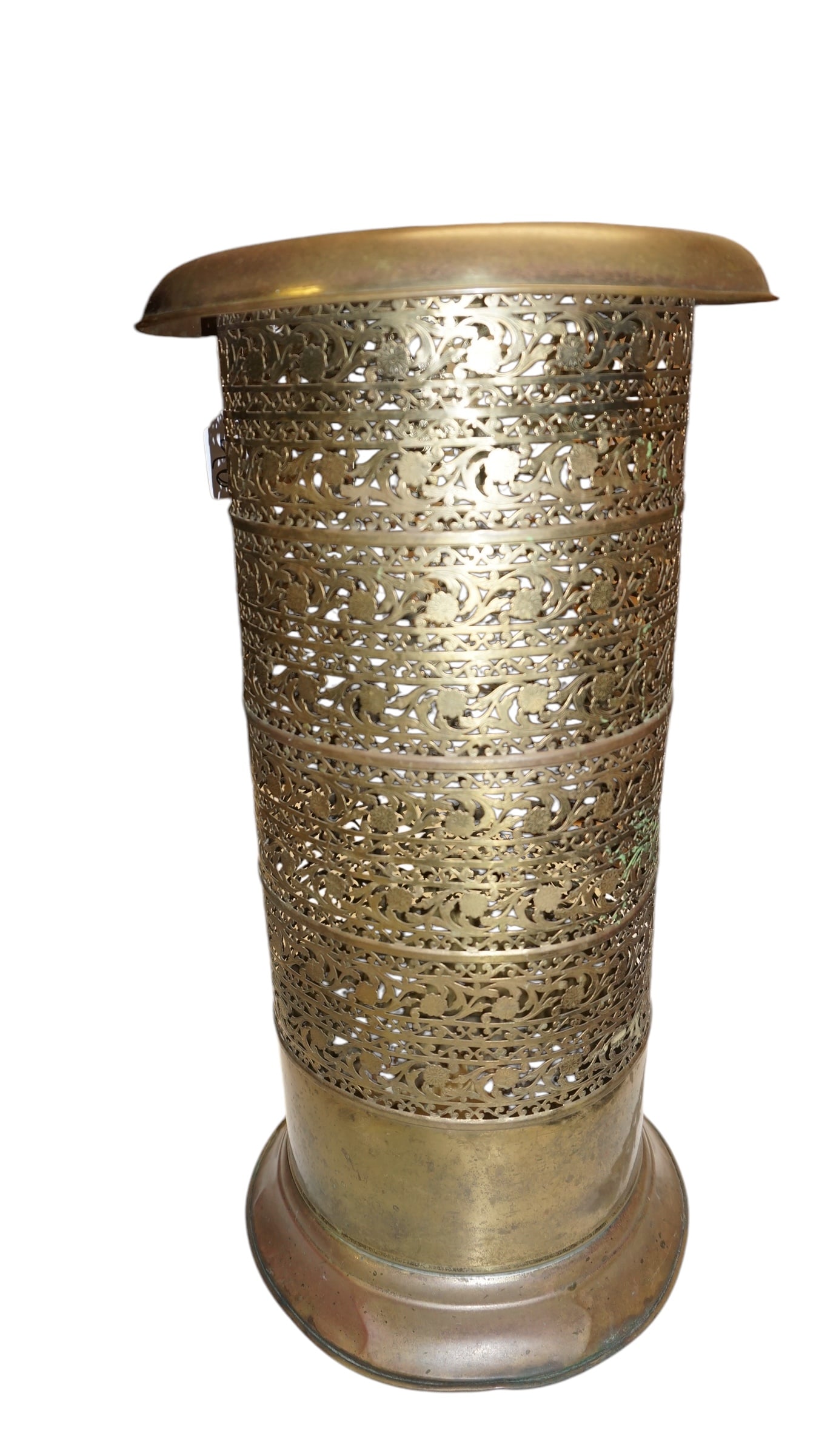 Antique Brass Umbrella Stand: Antique Brass Umbrella Stand 10" Diameter 20" H