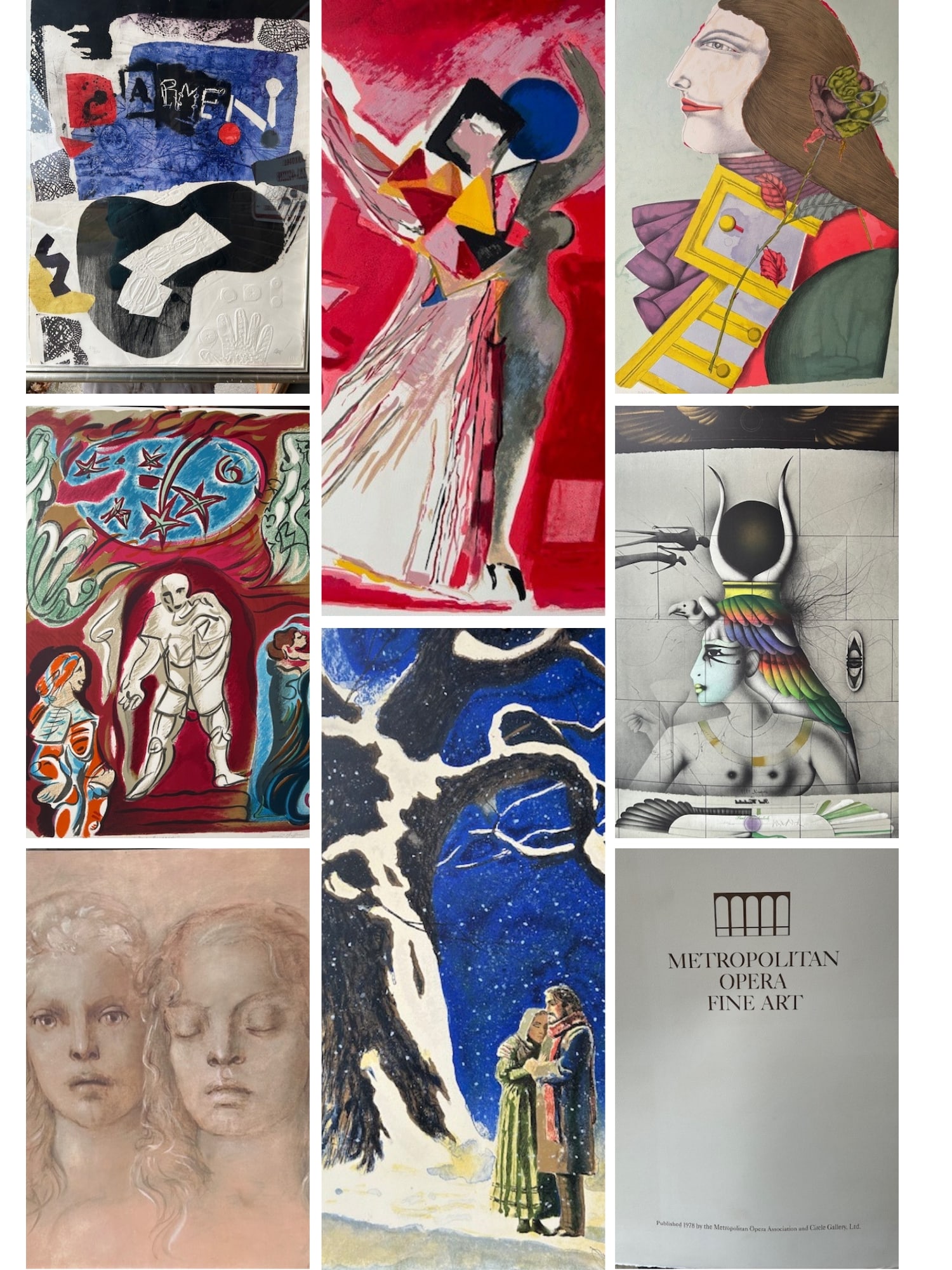 Metropolitan Opera Fine Art 7 Piece Portfolio of Color Lithographs, published in 1978 (1 of 18)
