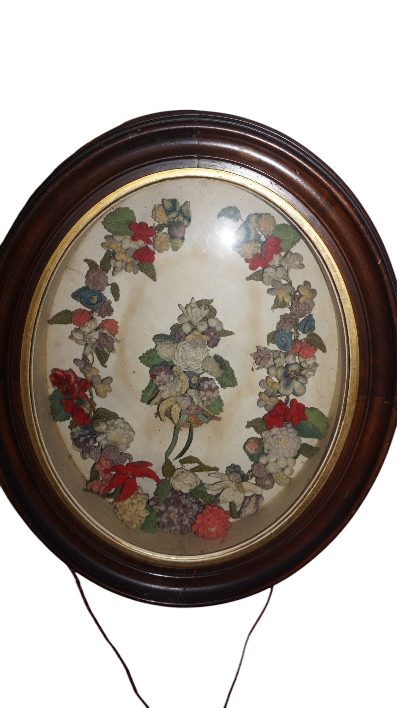 Victorian oval Shadow Box Flower Arrangement (1 of 4)