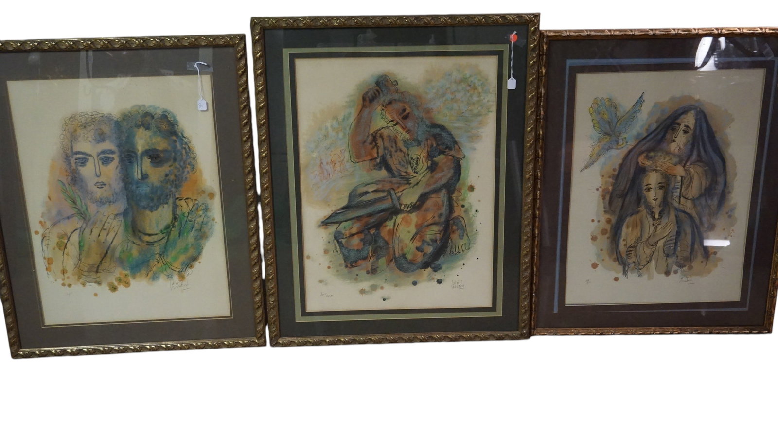 Reuven Rubin Three Lithographs Titles: 'Isaiah', 'David's Coronation' & David and Jonathan' (1 of 1)