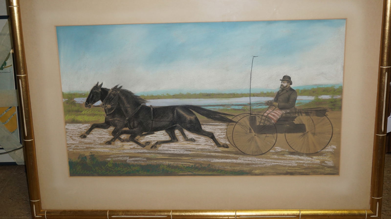 Victorian Pastel Gentleman in Horse & Buggy (1 of 1)