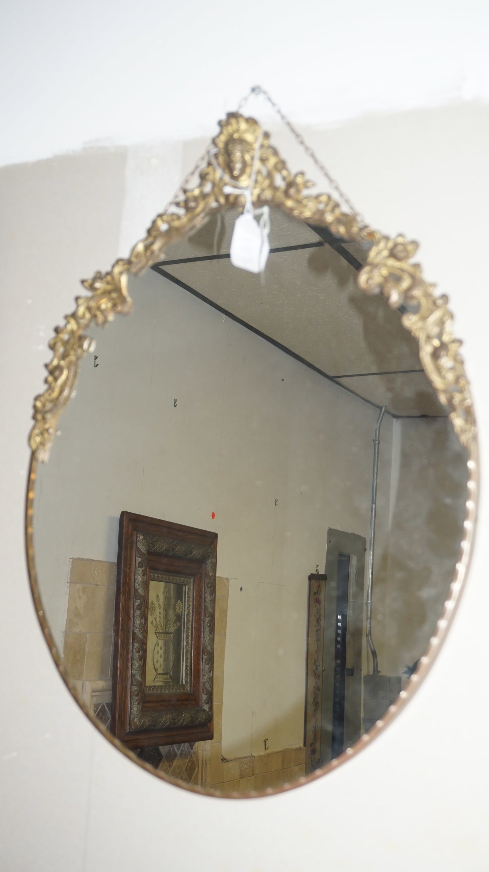 Brass/Bronze ornate hanging Mirror (1 of 1)