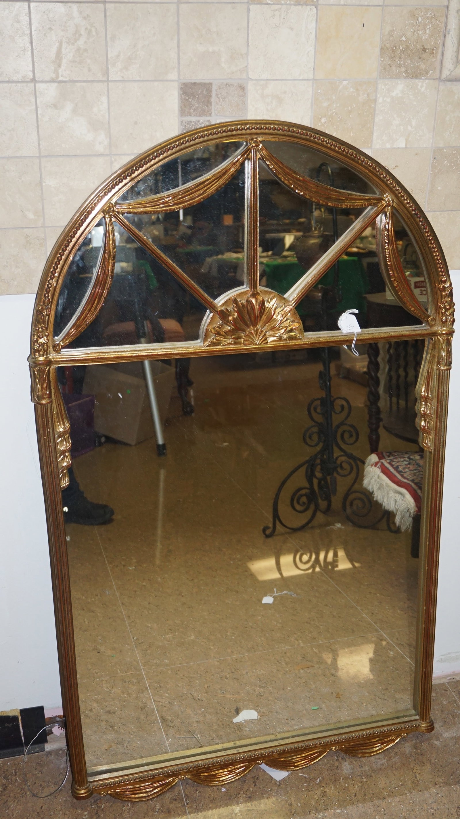 French Style Hollywood Regency gold leaf Mirror (1 of 1)