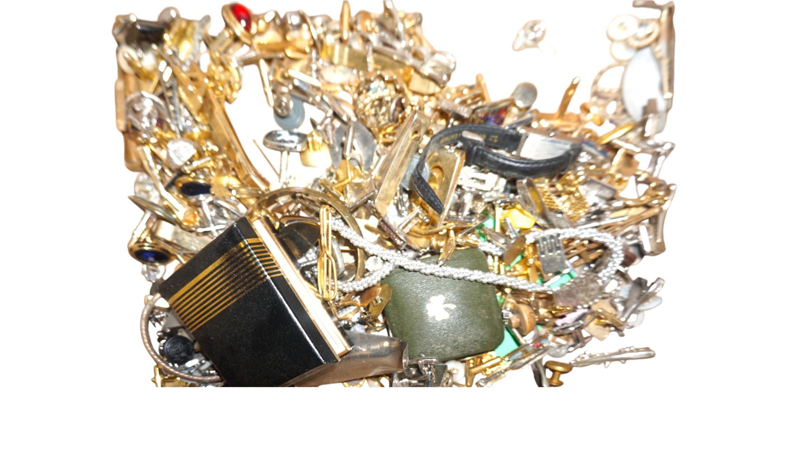 Large Lot of Cuff Links, tie Tacks and Tie Clips for Men Costume Jewelry (1 of 6)