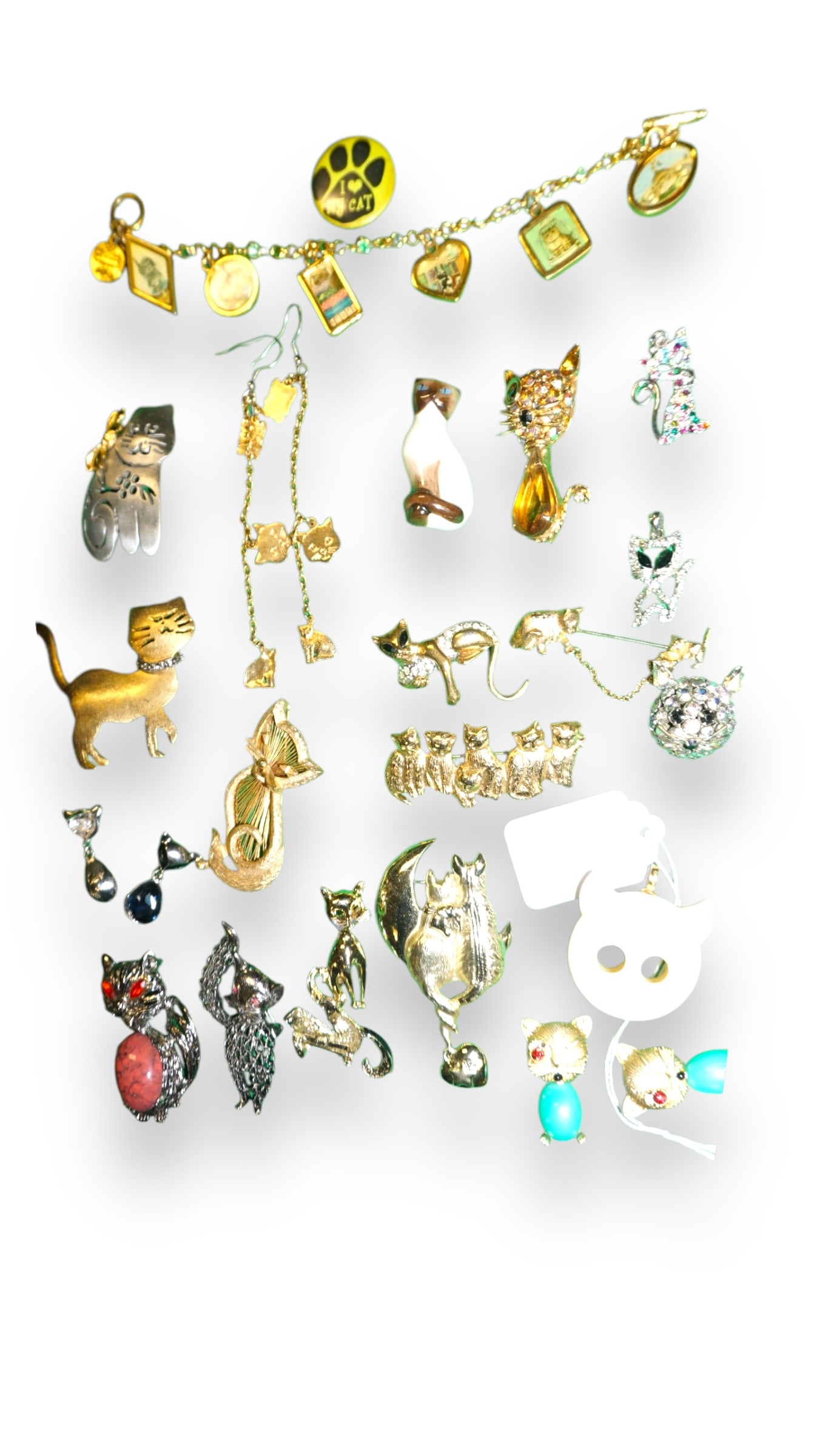 Crazy Cat Lover Lovely lot of CAT pins, earrings & Pendants (1 of 3)