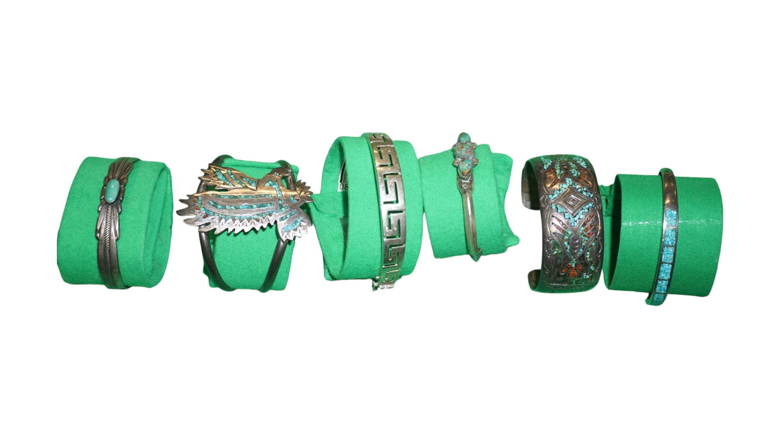 Sterling Silver & Turquoise lot of Bangle Bracelets (1 of 2)