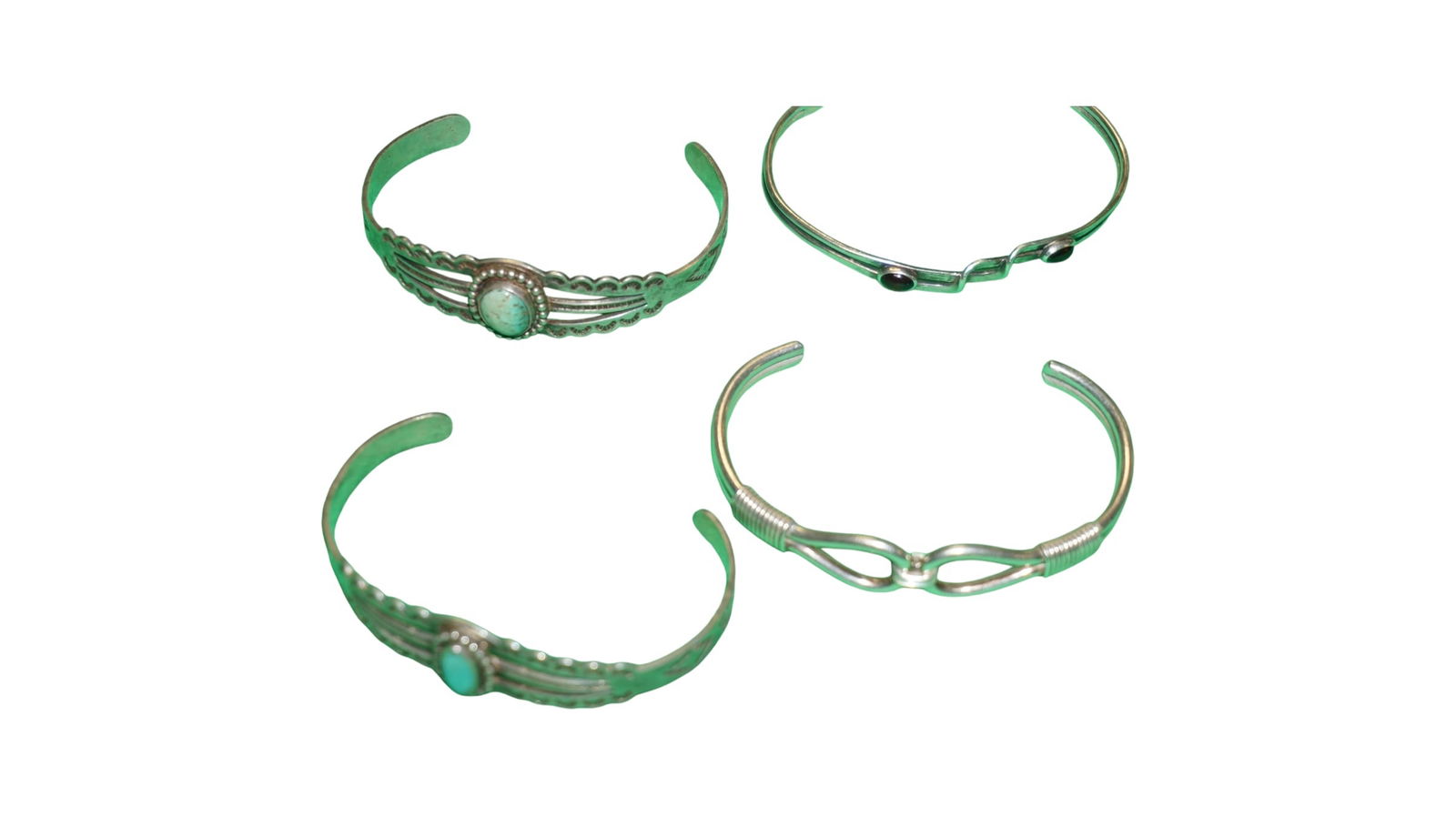 Four Sterling Silver Bangle Bracelets (1 of 3)