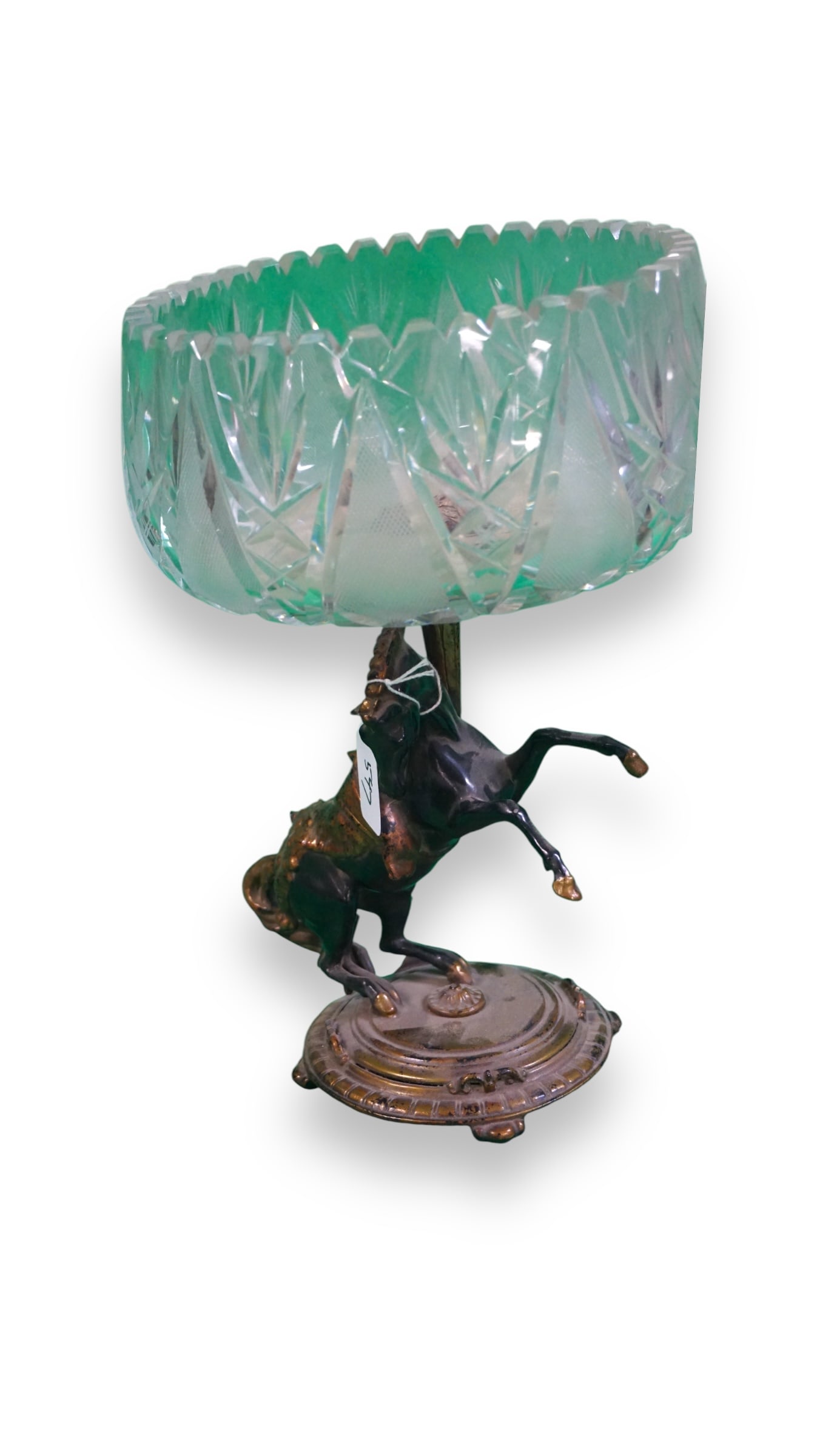 Victorian Cut Crystal & Metal Horse Compote (1 of 7)