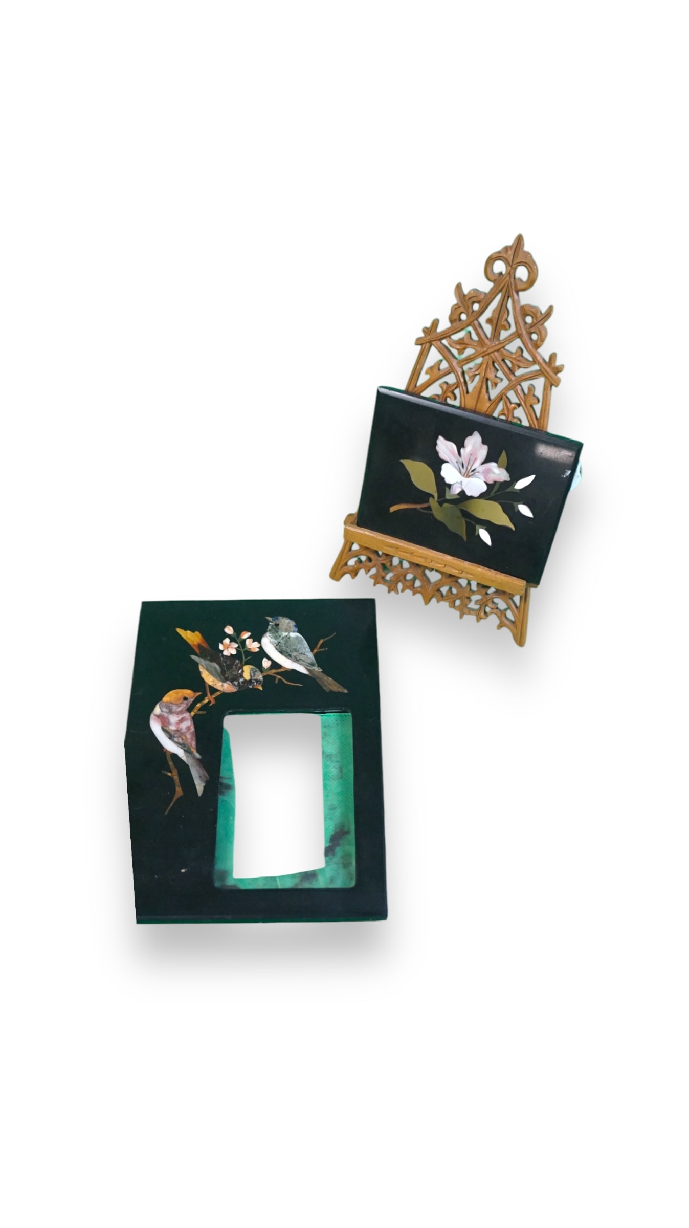 Two PIETRA DURA Plaques & Frame (1 of 1)
