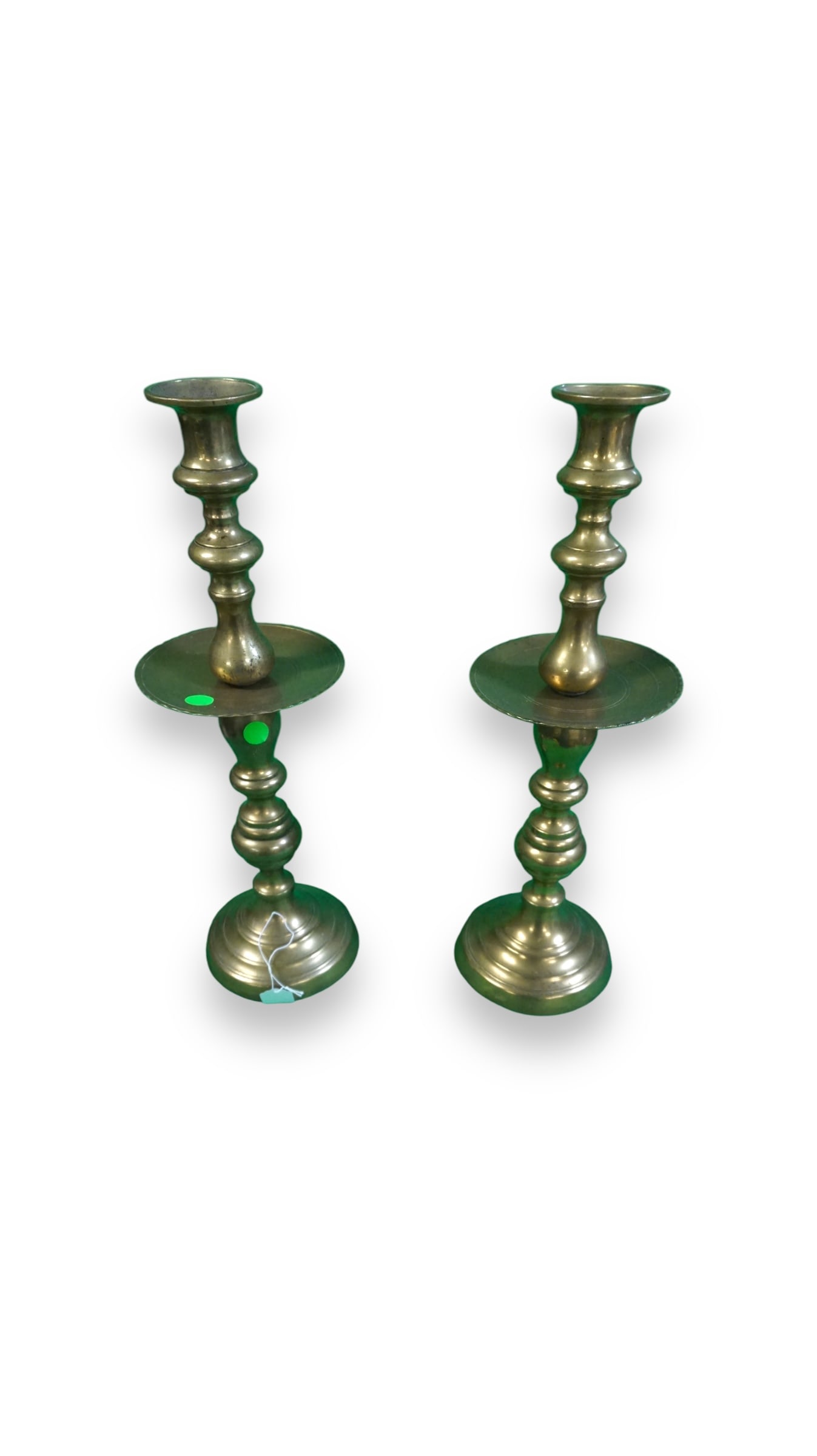 Pair of Brass Candle Holders Tall Hallmarked: Pair of Brass Candle Holders 18" Tall Hallmarked