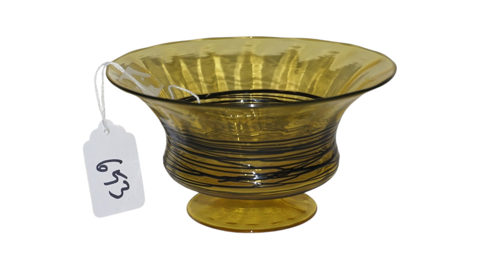 Steuben Threaded Art Glass Vase (unsigned on piece) (1 of 3)