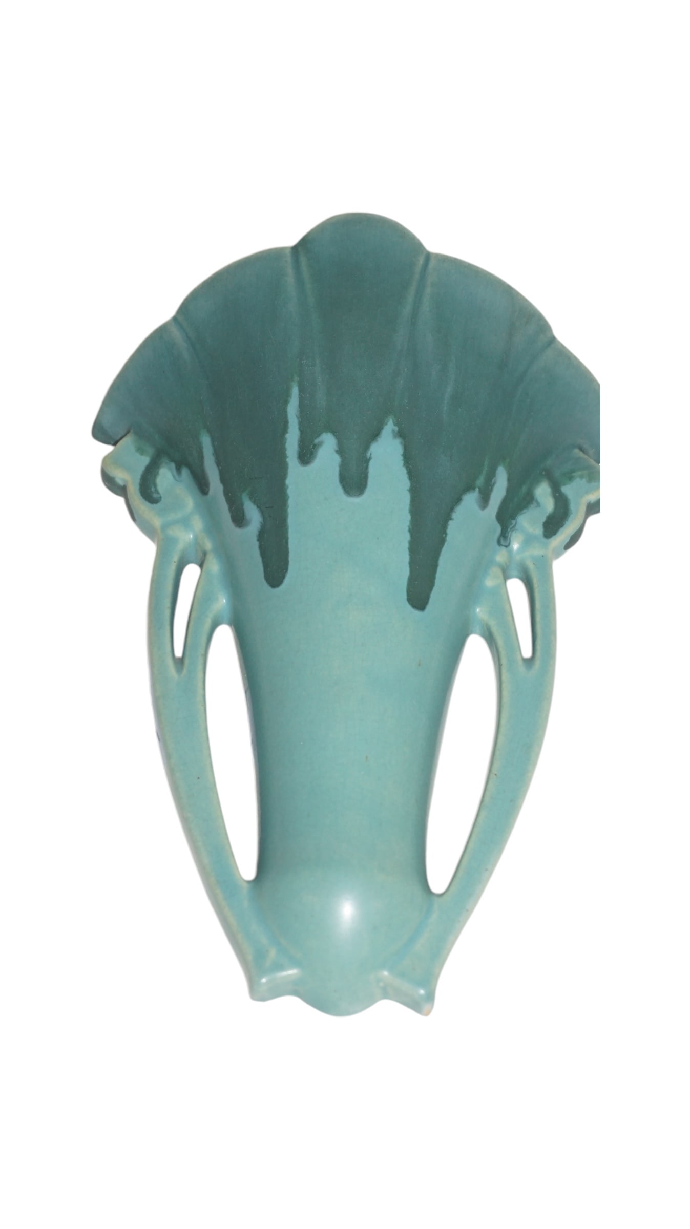 Roseville Wall Pocket Pottery hanging decorative Carnelian Green (1 of 4)