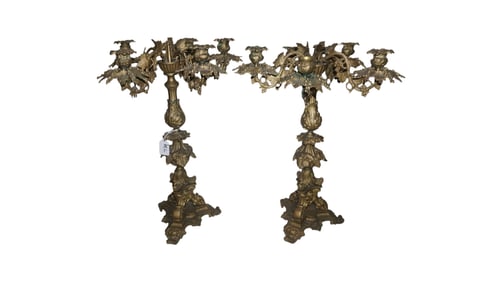 Pair of Brass Victorian Candelabras