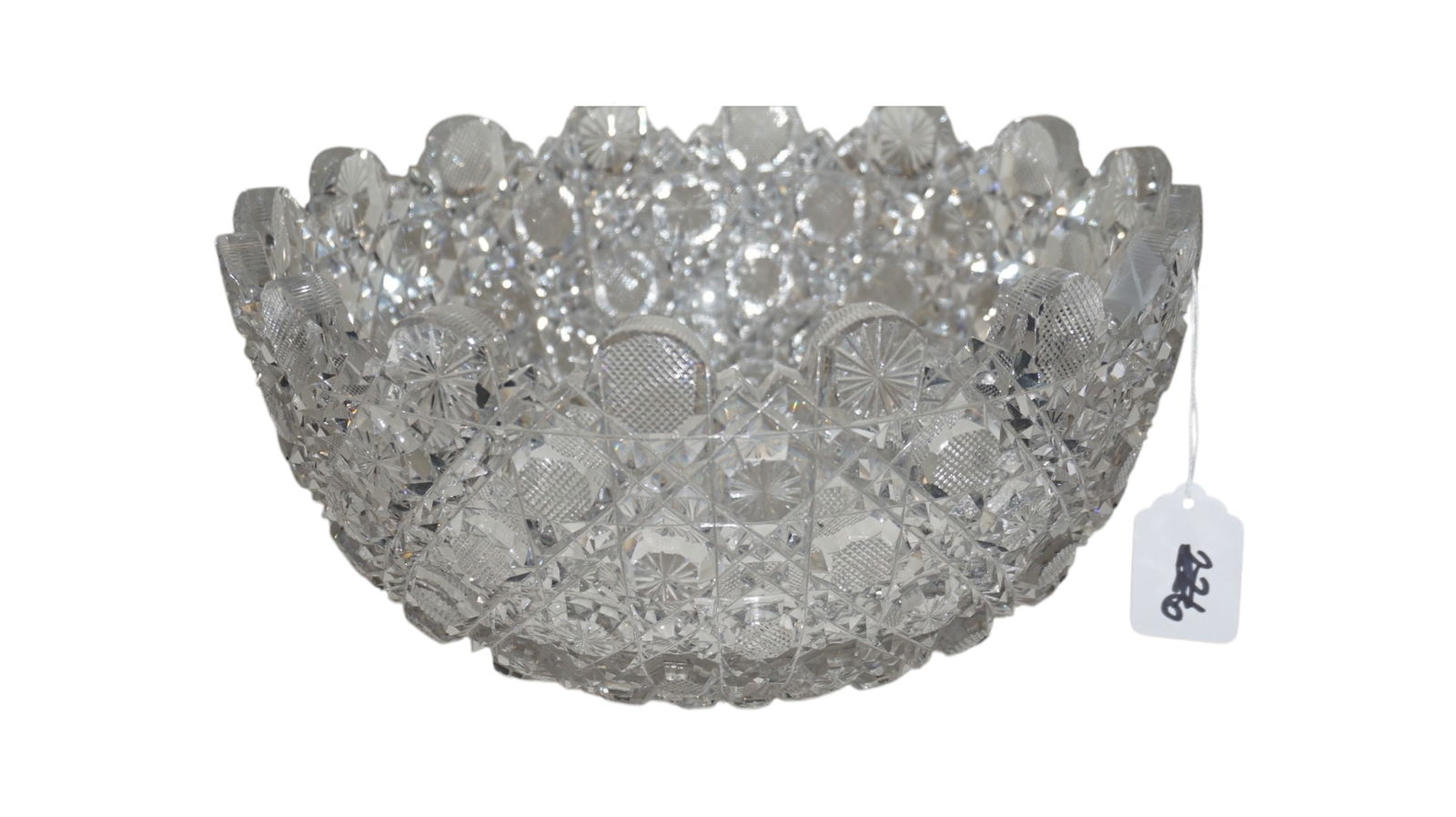 Cut glass bowl unusual Daisy & Button pattern (1 of 2)