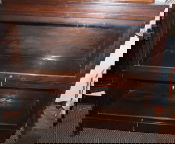 Walnut Two-Section Barrister Bookcase