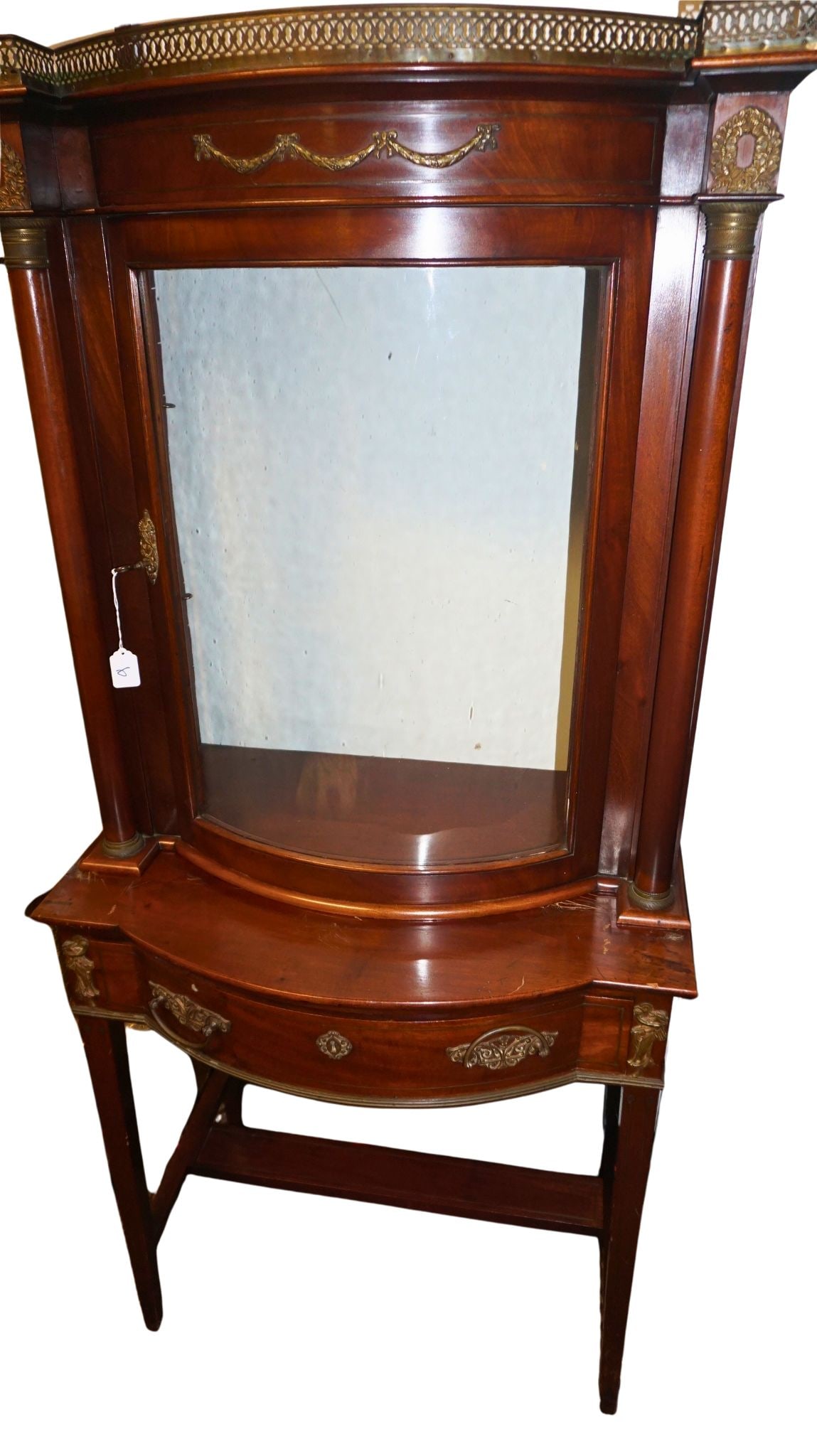Mahogany Neoclassical Curved-Glass China (1 of 4)