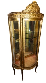 French Gold Gilt Curio Cabinet