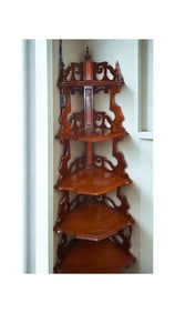 Victorian Eastlake Walnut Corner Whatnot