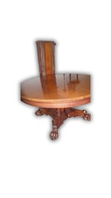 Carved Mahogany Dining Table + 4 Leaves