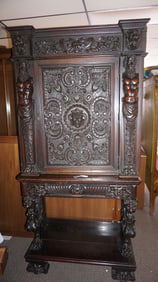 R.J. Horner Attrib. Oak Wine Cabinet