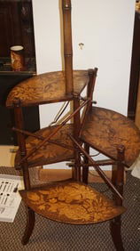 1930s Faux Bamboo Two-Tier Side Table