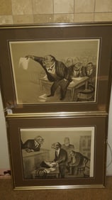 2 William Gropper Courtroom Prints