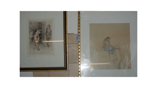 C.M. Russell Print & French Print Pair