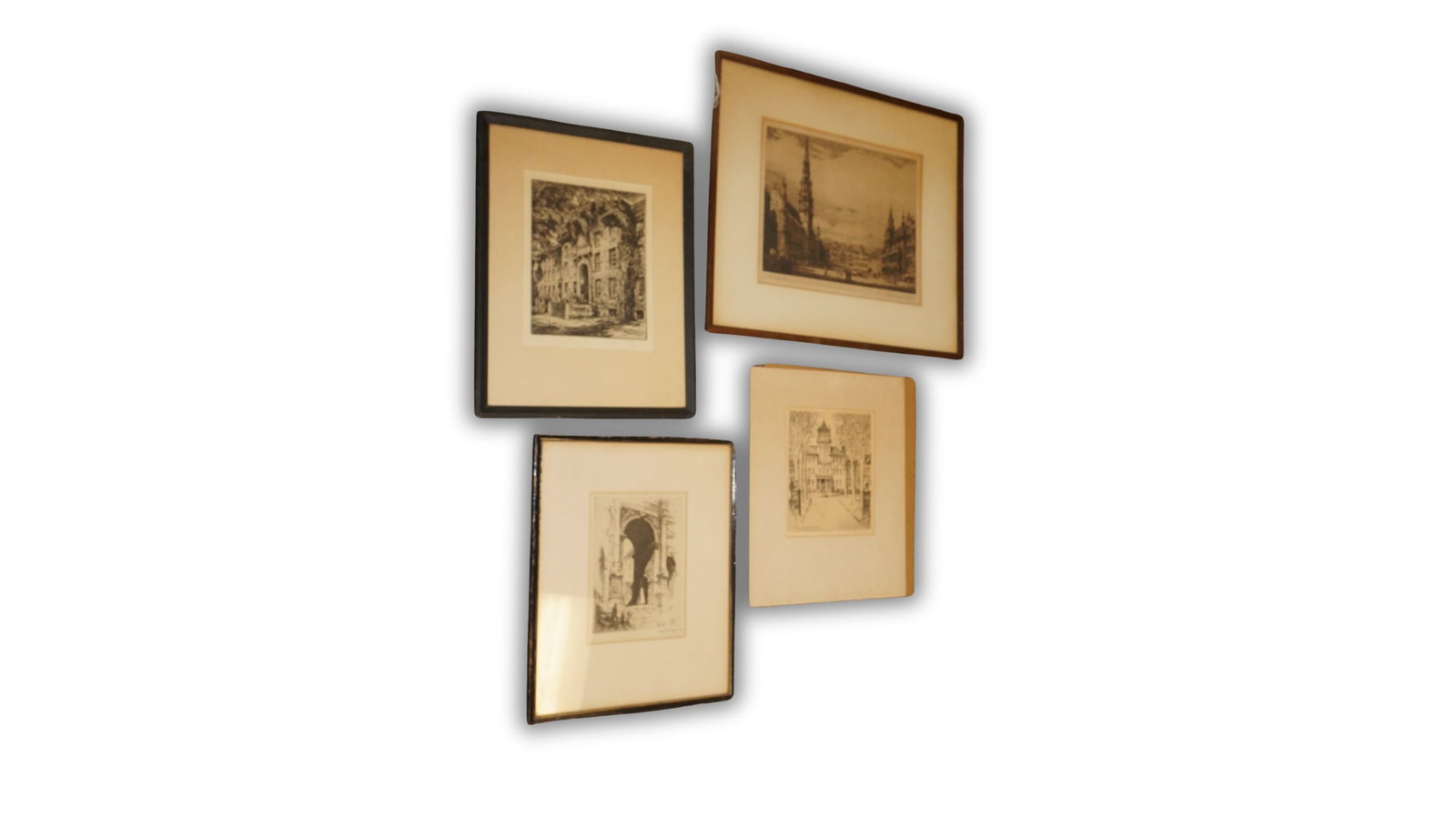 Lot of 4 Prints: Assorted lot of four prints with varied subjects and styles, ideal for decorative use, re-framing, or resale.