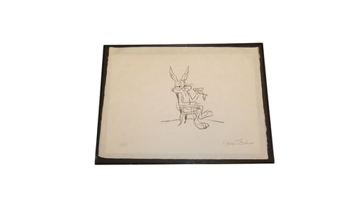 Signed Chuck Jones Bugs Bunny Sketch