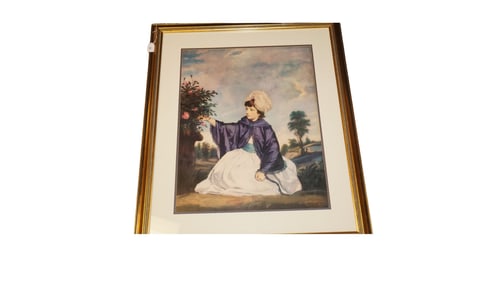 Large Vintage Portrait Print of Lady