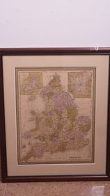 1847 Hand-Colored Map of England