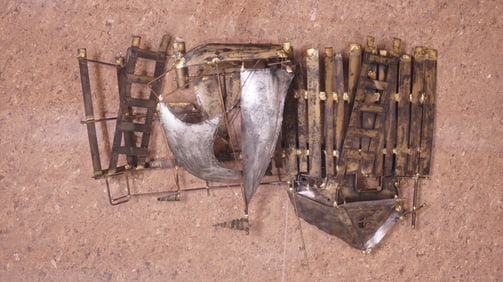 Mid-Century Metal Harbor Scene