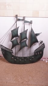 Mid-Century Sailboat Wall Sculpture