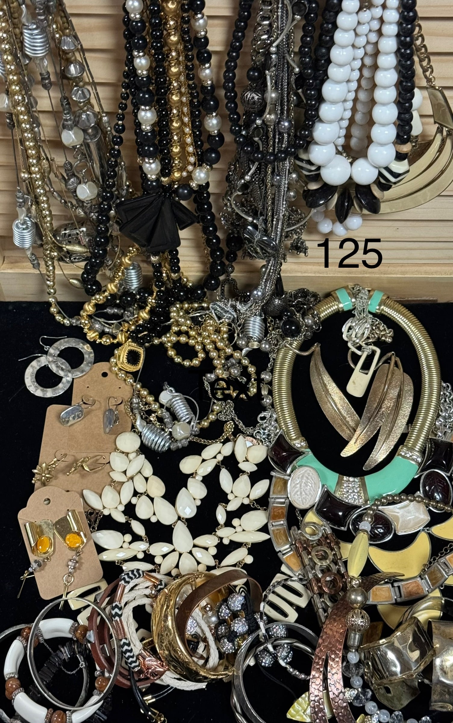 Vintage Inspired Neutral Costume Jewelry Lot: Large mixed lot featuring modern, fashion-forward jewelry in a bold neutral palette...