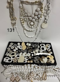 White Ename Vintage costume Jewelry Lot