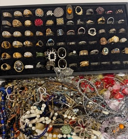 Lot includes rings & necklace costume Jewelry