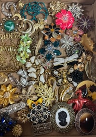 All Brooch Assortment includes cameos, enamled pieces, gold & silver tones & crystal designs
