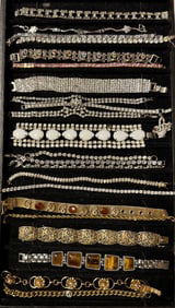 All Vintage Braclette Assortmment includes, rhinestones & natural stones
